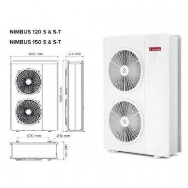 Siltumsūknis ARISTON Nimbus Compact 120 S-T Net R32, 13,9kW 1