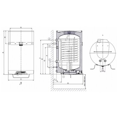 Drazice OKC 100/1m² (95l) комбинированный водонагреватель 1