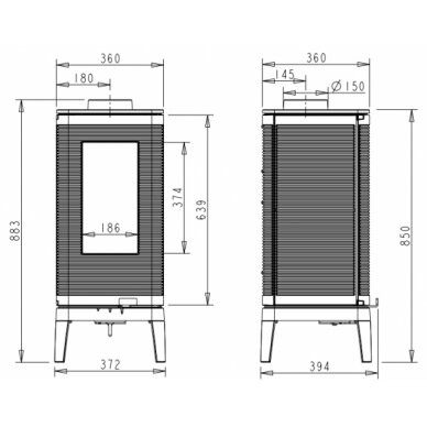 Invicta IWAKI, antracīts 7kW 2