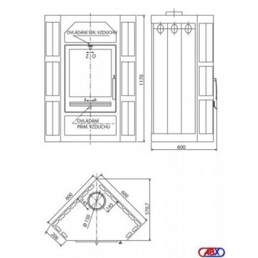 Krāsns ABX LAHTI ar keramikas apdari, 10kW 1