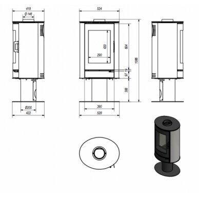 Krāsns Kratki AB S/N Kafel ar baltas keramikas apdari, 8kW 1