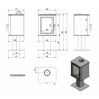 Печь Kratki K5 S/N, 7кВт 1