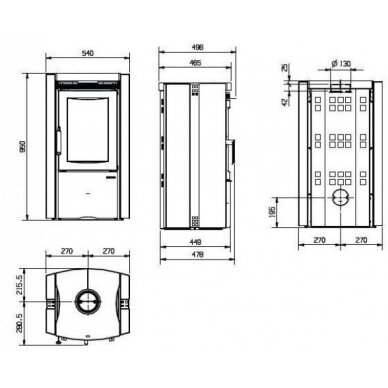 Nordica Ester, ar akmens apdari, 7,5kW 3