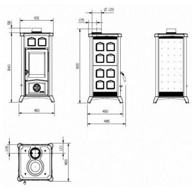 Nordica Gemma, с отделкой из камня или керамики, 6,0кВт 1