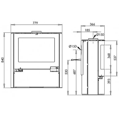 Стальная печь ADURO 15, 6,5кВт 1