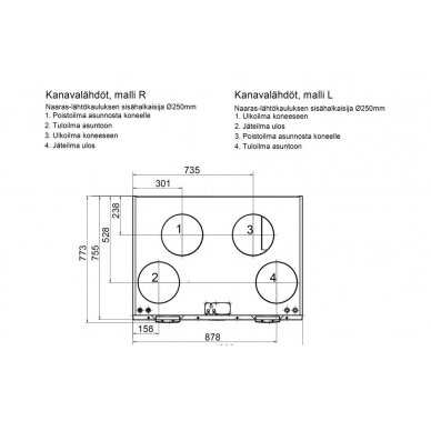 Vallox 245 MV rekuperators, 943 m3/h 3