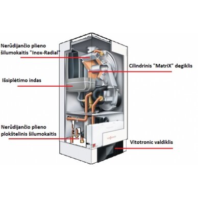 Kondensējošs gāzes katls VIESSMANN Vitodens 222-F (13,0kW) ar integrētu 100 l karstā ūdens tvertni 1