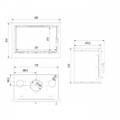 Kamīna kasetne ARKE 12kW 3