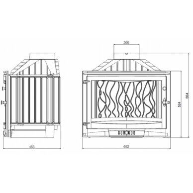 Kamīna kasete INVICTA 700 Selenic, 10kW 1