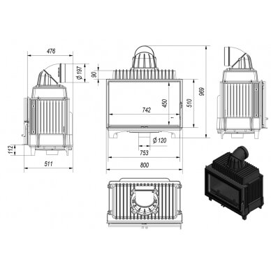 Kamīns Kratki Franek 14 kW 3