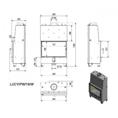 Kamīns Kratki Lucy, 16 kW 3