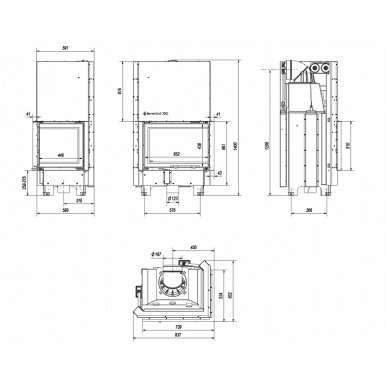 Kamīns Kratki MBZ G/ P/BS, 13kW 5