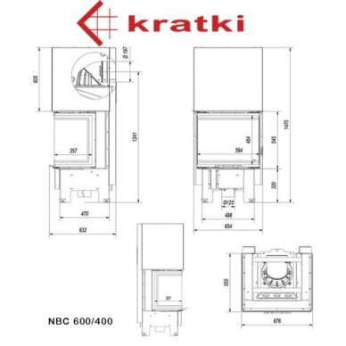 Каминная топка Kratki NBC/600/400 9кВт 3