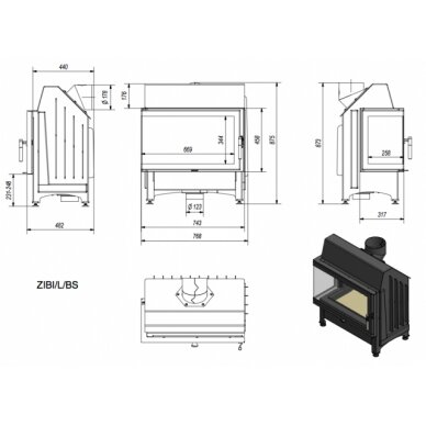 Kamīns Kratki Zibi/L/BS, 11kW 1