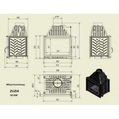 Kamīns Kratki Zuzia 16 kW 2