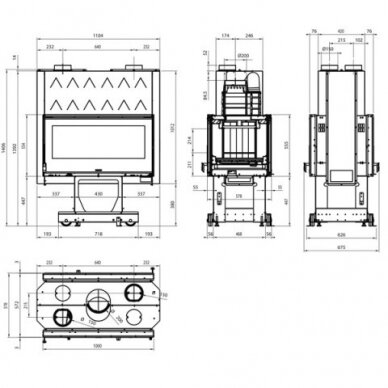 Каминная топка Nordica Focolare 100 Bifacciale 4