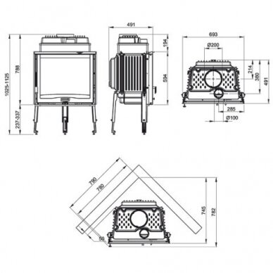 Каминная топка NORDICA Focolare 70 Piano 2